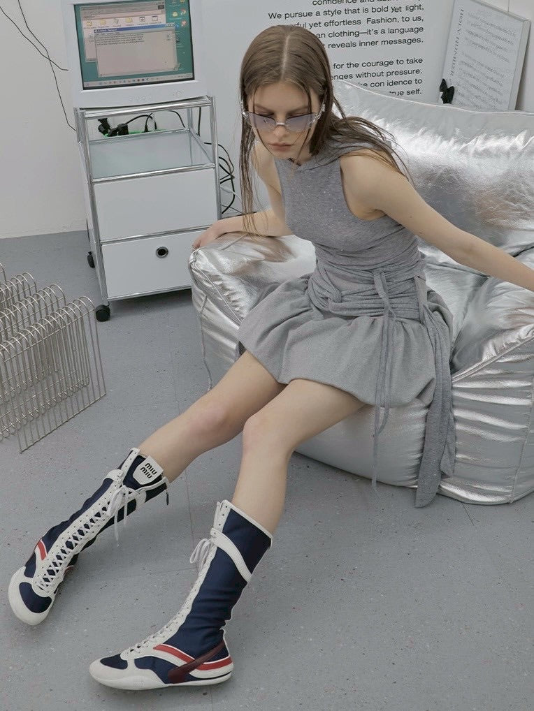 【HOLY NUMBER 7】GIRL'S HIP HOP CUBIC HOODIE SLEEVELESS