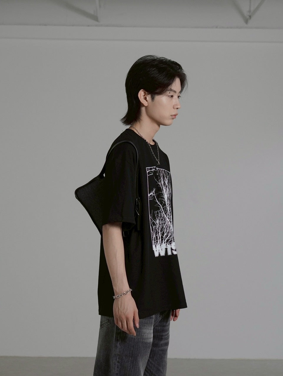 【Chikashitsu +】whisper tree t-shirt (3color) / 【チカシツプラス】ウィスパーツリープリント半袖Tシャツ