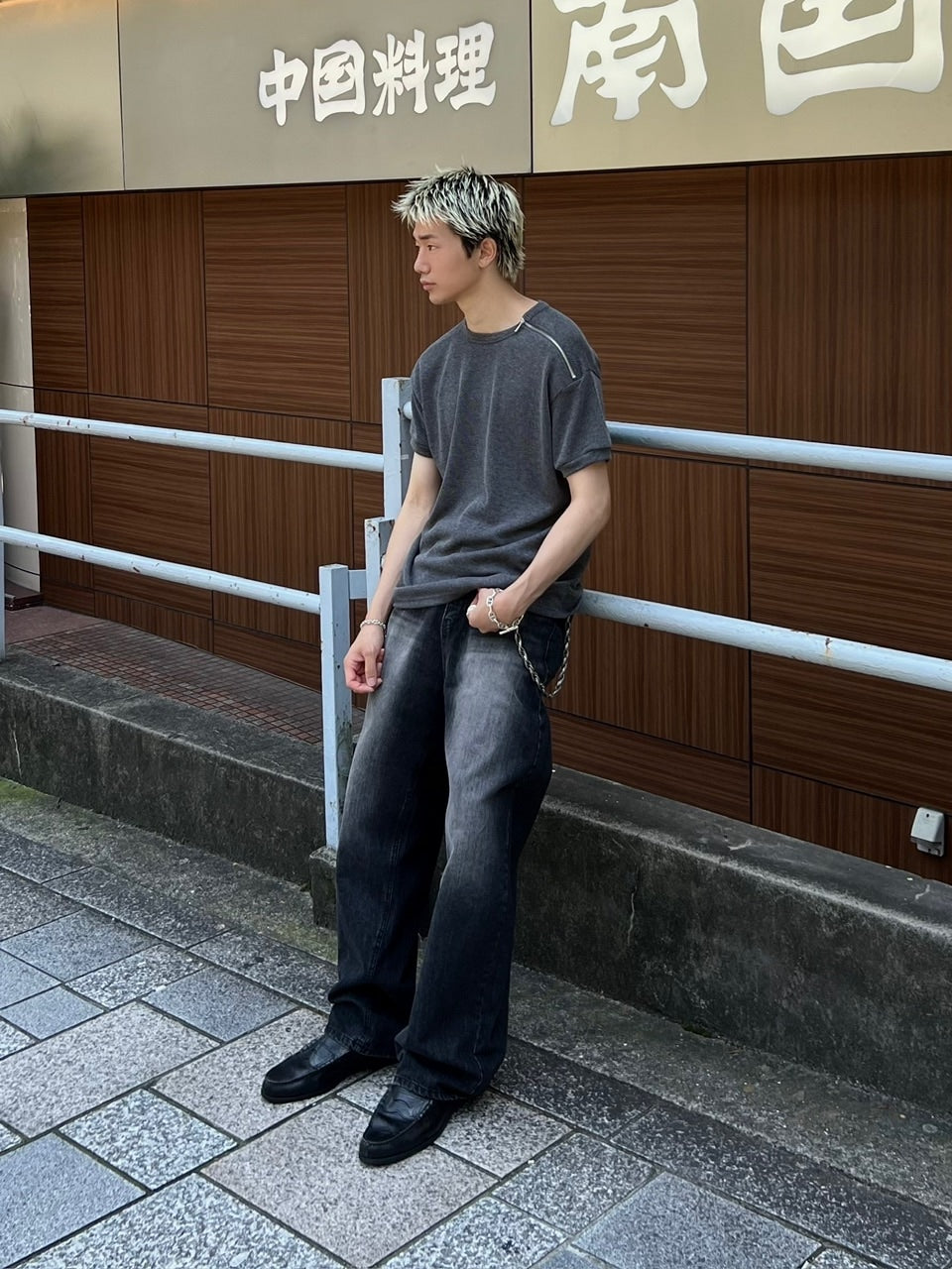 大阪店WEB限定受注制【Chikashitsu +】vintage wash semi wide denim pants 4 / 【チカシツプラス】ヴィンテージウォッシュセミワイドデニムパンツ
