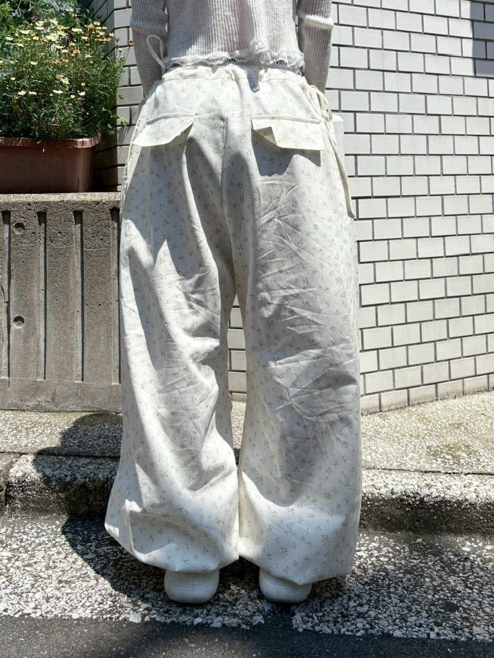 受注制【nmtc +】flower wide layered pants (3color)