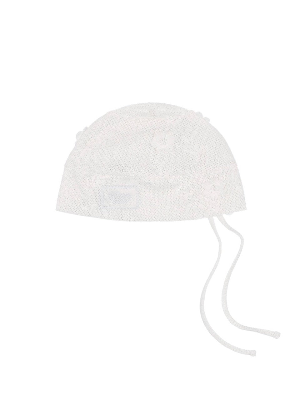 【FANCY CLUB】Lace Ribbon Shirring Beanie / 【ファンシークラブ】レースリボンシャーリングニット帽子