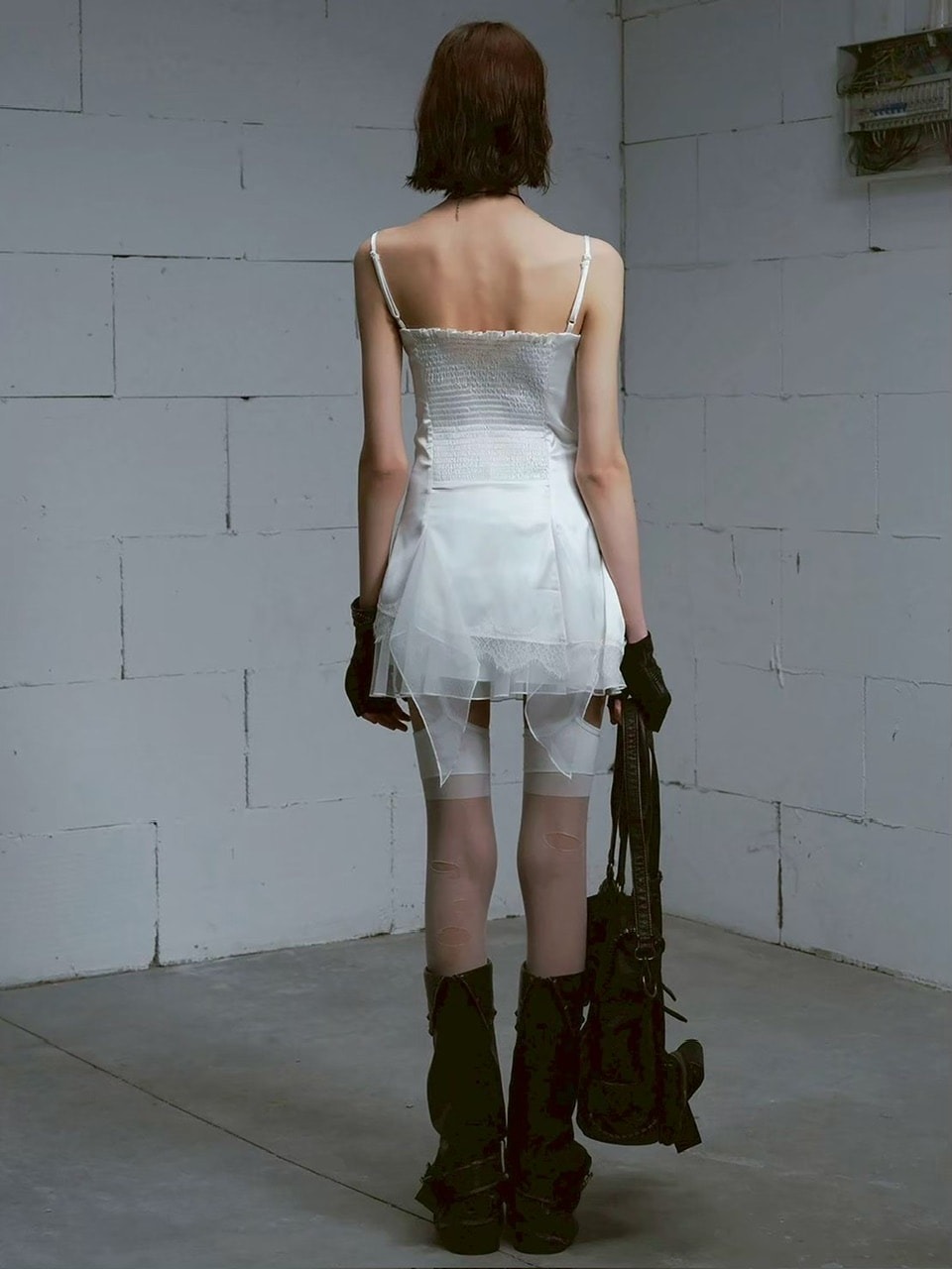 【Cest Nous】Satin Lace Camisole Dress / 【セヌー】サテンレースキャミワンピース