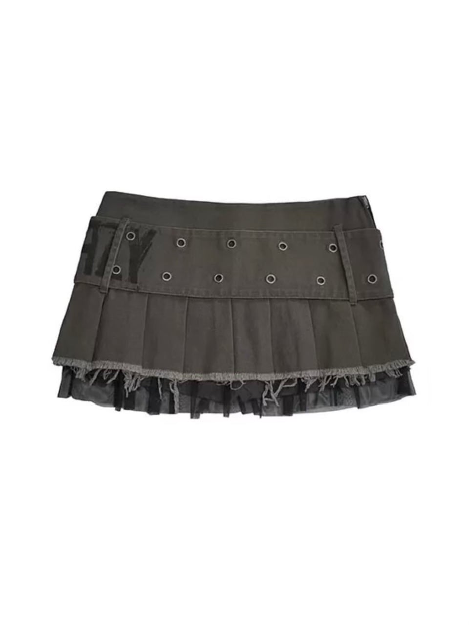 【Cest Nous】Printed Belted Pleated Skirt