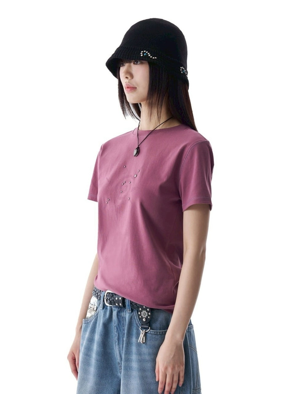 【AAKAM】Studded Sun Half Top