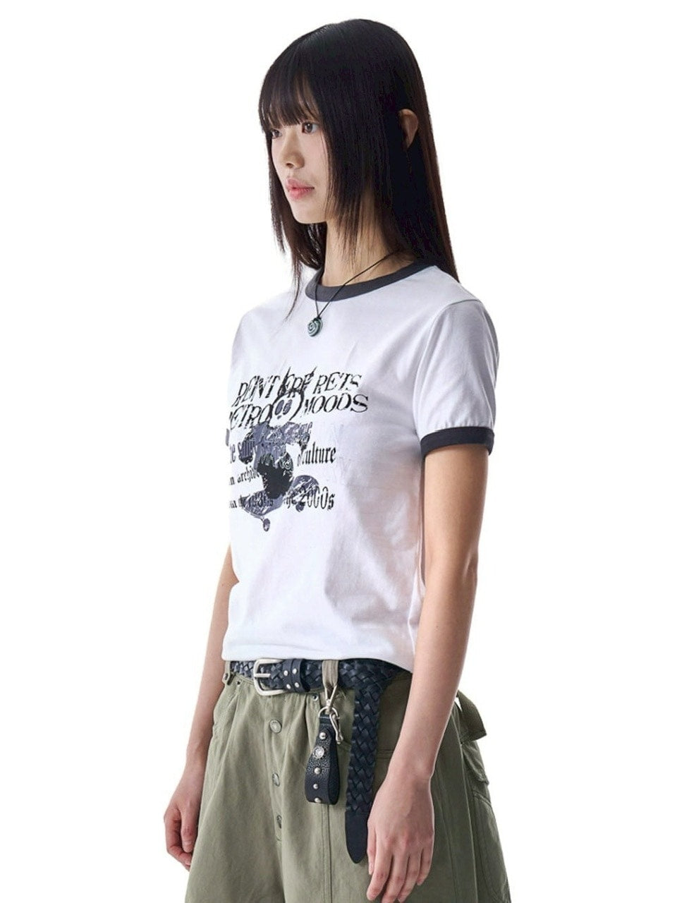 【AAKAM】Cracked Letter Ringer Top