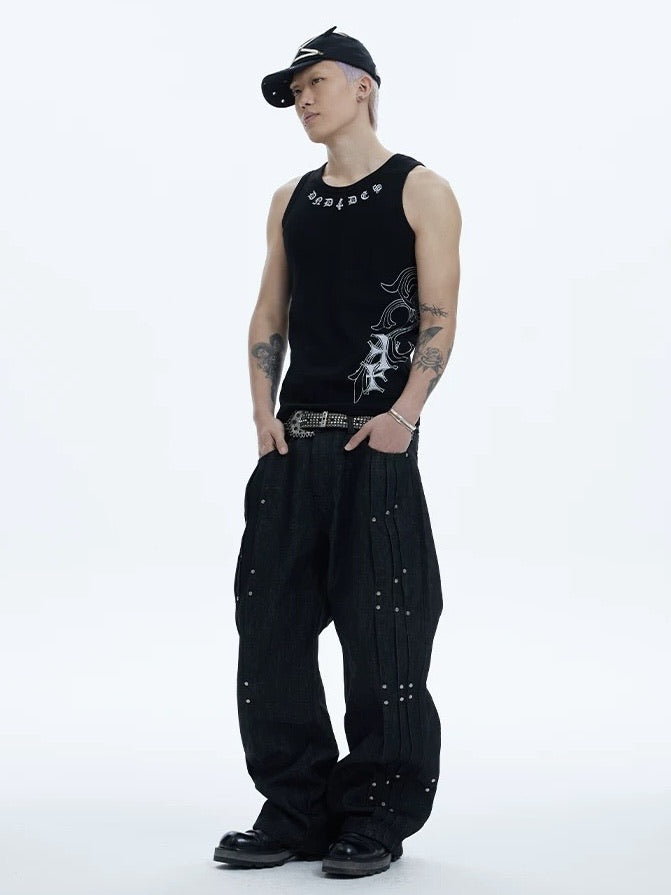 【DND4DES】RIVETED PLEATED DENIM