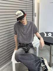 受注制【LUV CODE】henry neck half sleeve velours top (4color)