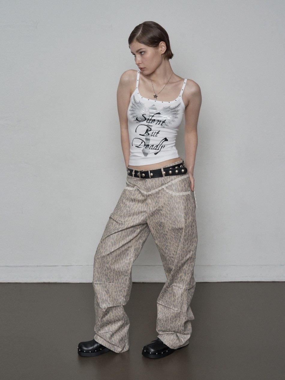 【SETUP‐EXE】CROSS STUDDED SLEEVELESS / 【セットアップエグゼ】クロススタッズキャミソール