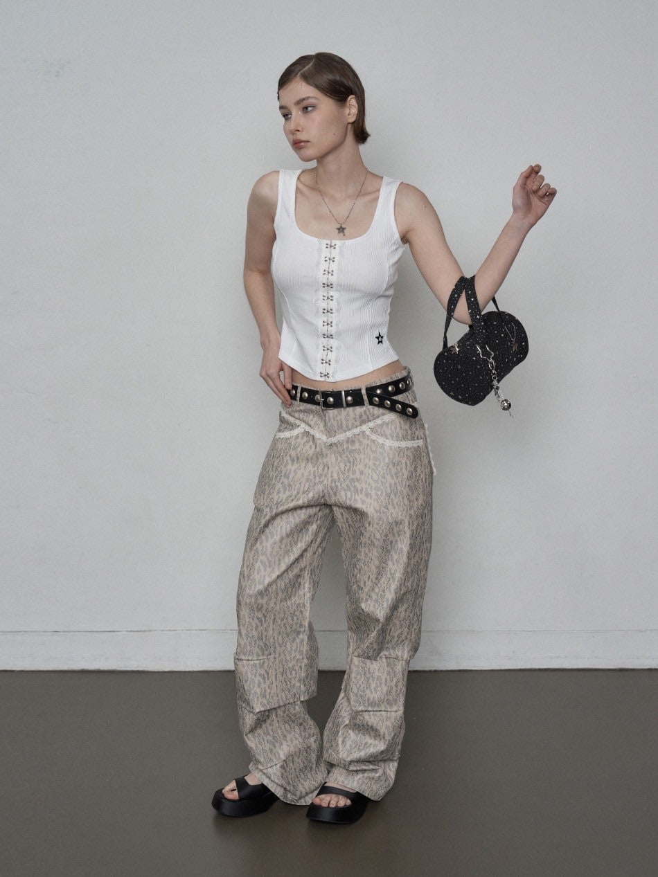 【SETUP‐EXE】LACE HOOK SLEEVELESS / 【セットアップエグゼ】レースフックタンクトップ