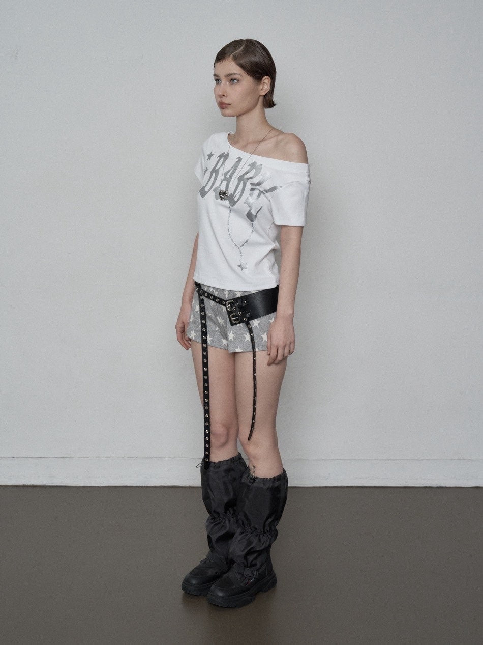 【SETUP‐EXE】BABY WIDE NECK TOP / 【セットアップエグゼ】ベイビーワイドネック半袖Tシャツ