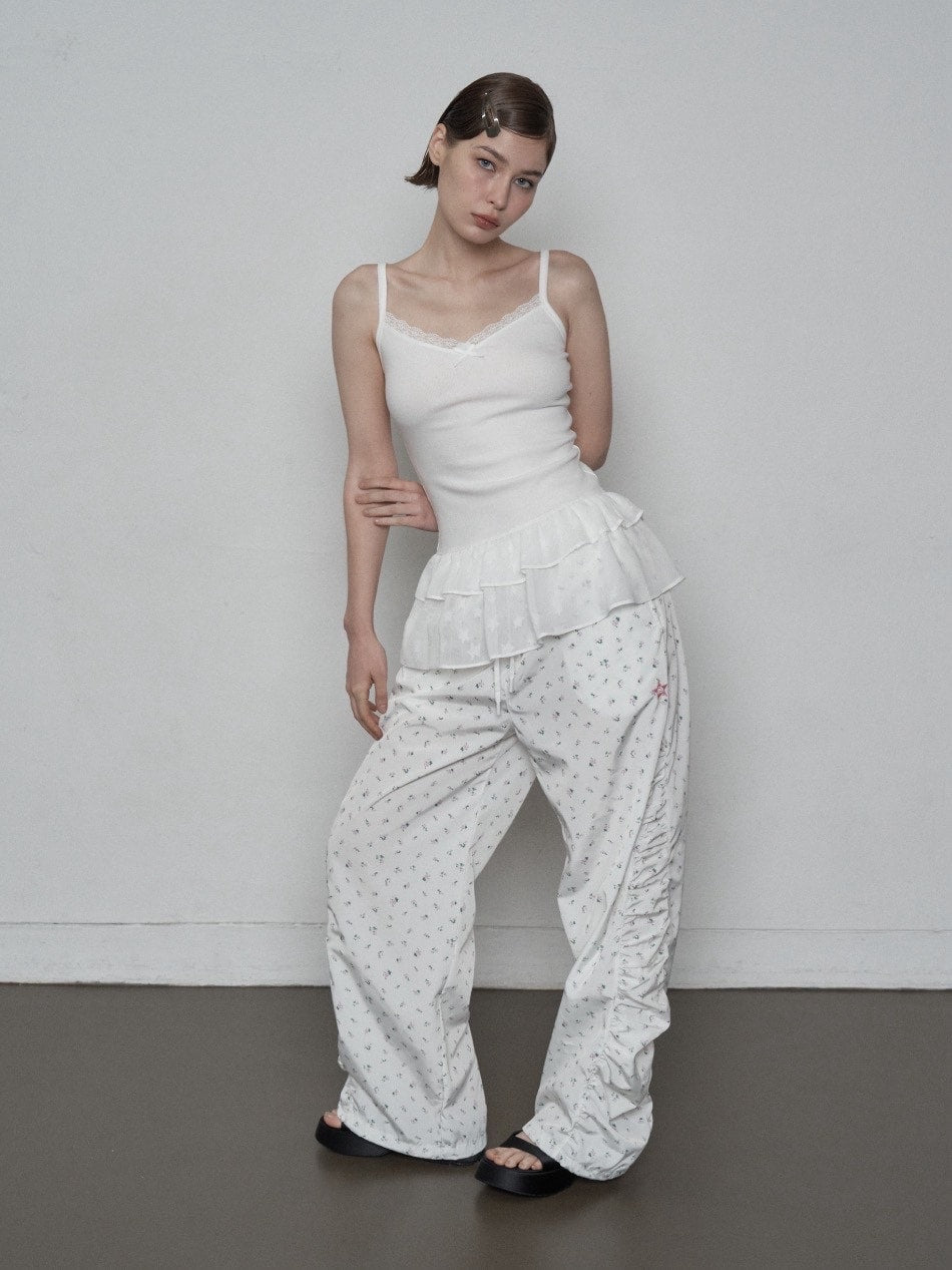 【SETUP‐EXE】CHIFFON FRILL SLEEVELESS / 【セットアップエグゼ】シフォンフリルキャミソール