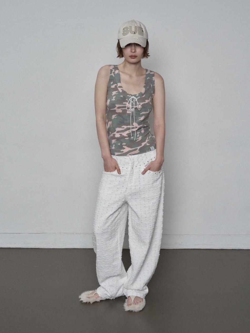 【SETUP‐EXE】CAMO RAW EDGE SLEEVELESS / 【セットアップエグゼ】カモローエッジタンクトップ