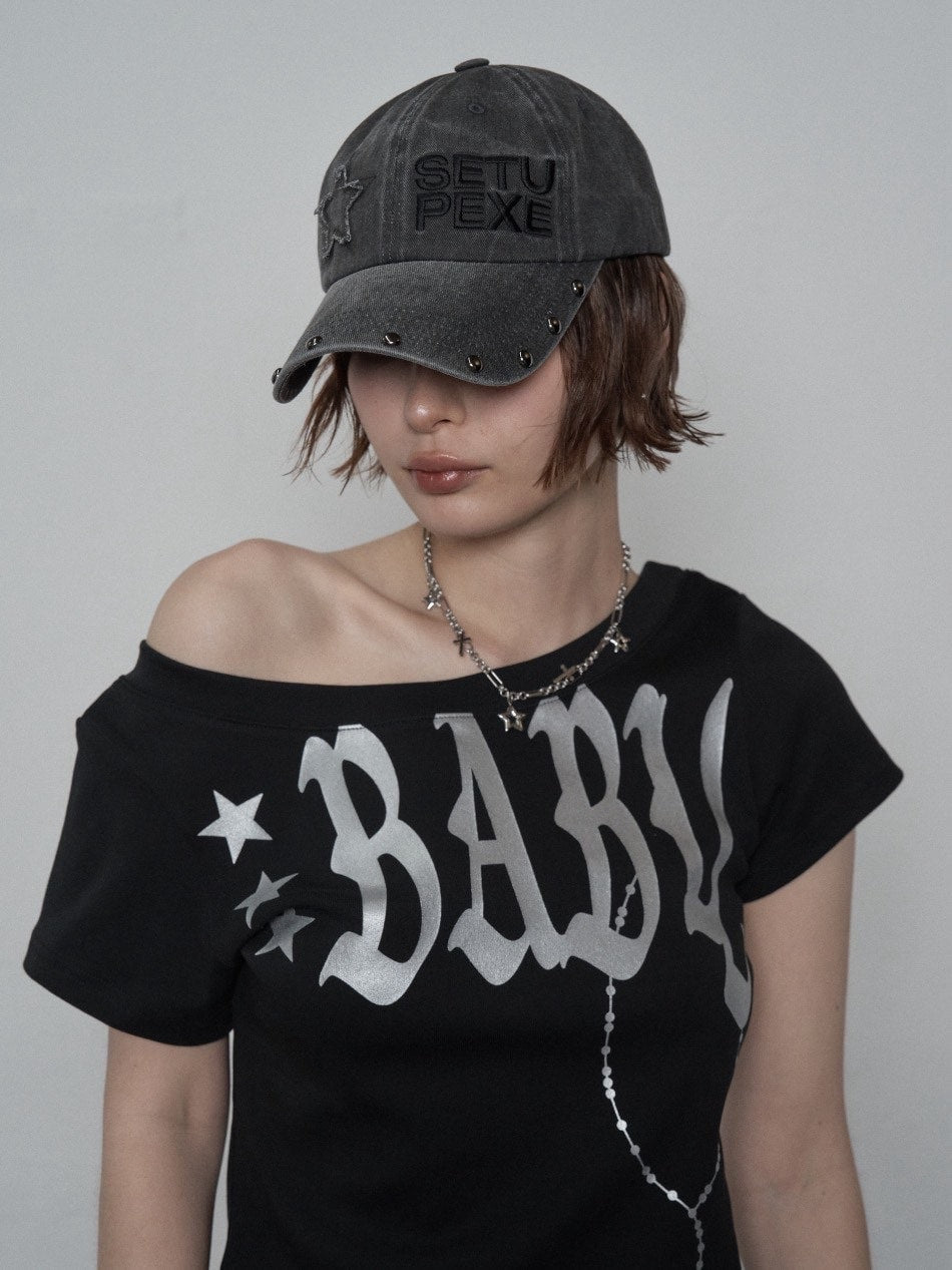 【SETUP‐EXE】STUDDED LOGO BALL CAP / 【セットアップエグゼ】スタッズロゴボールキャップ