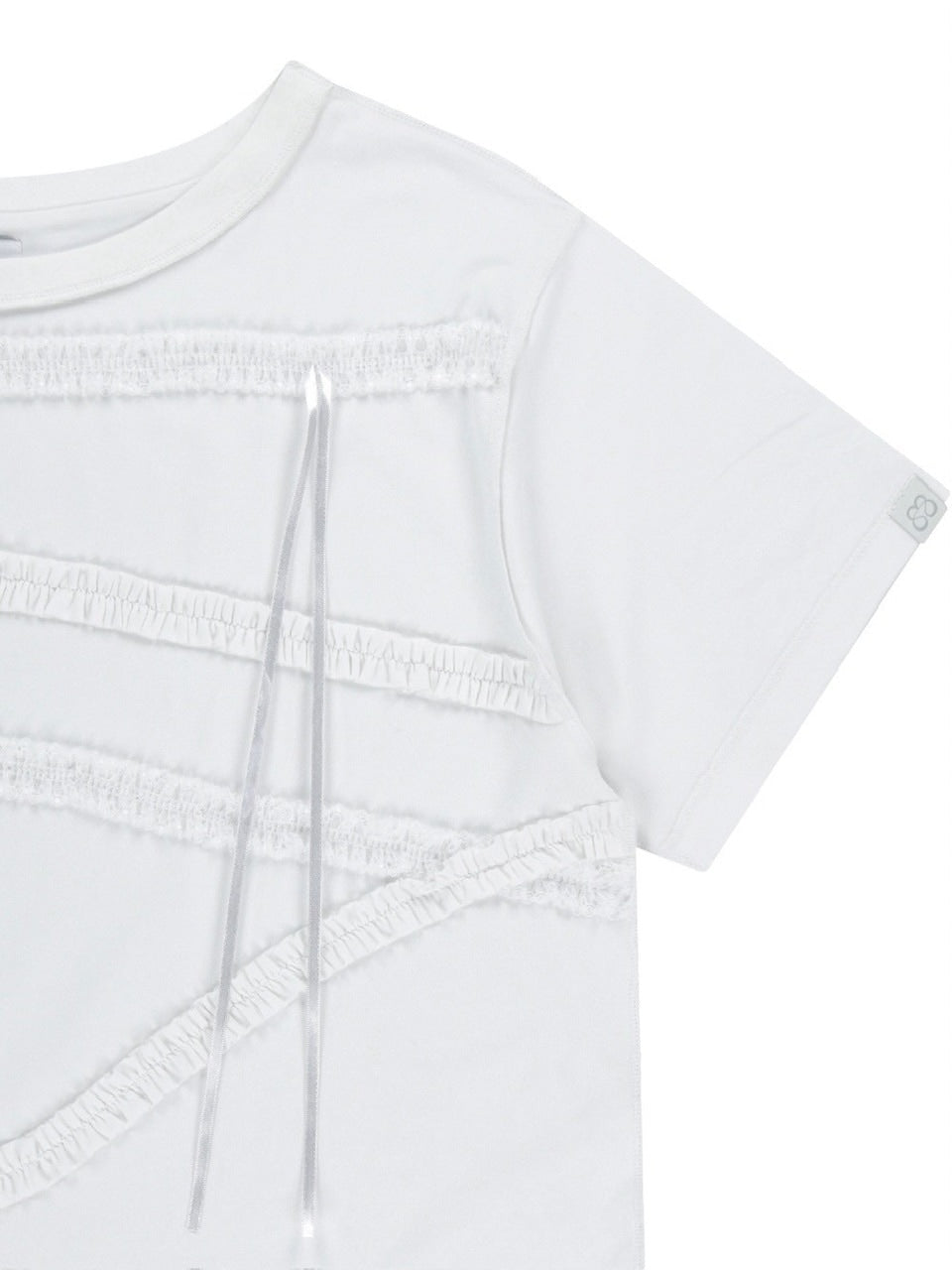 【TUOMIO】LACE STRAP OVERSIZED T-SHIRT / 【トゥオミオ】レースストラップオーバーサイズ半袖Tシャツ