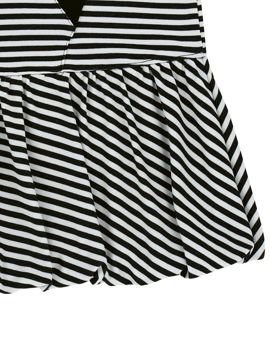 【TUOMIO】STRIPE BALLOON HOOD DRESS / 【トゥオミオ】ストライプバルーンフードワンピース