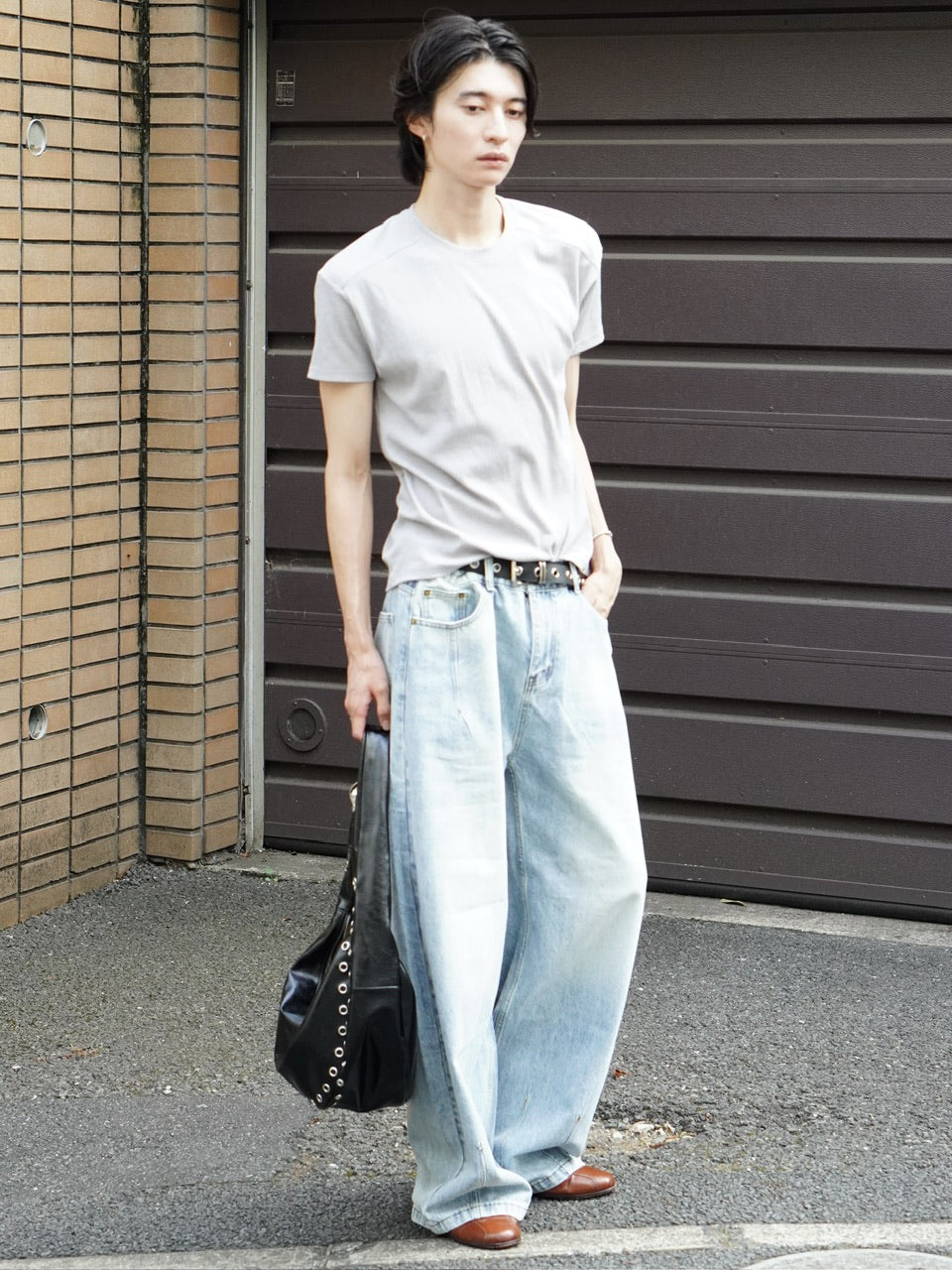 東京店WEB限定受注制【Chikashitsu +】barrel leg jeans