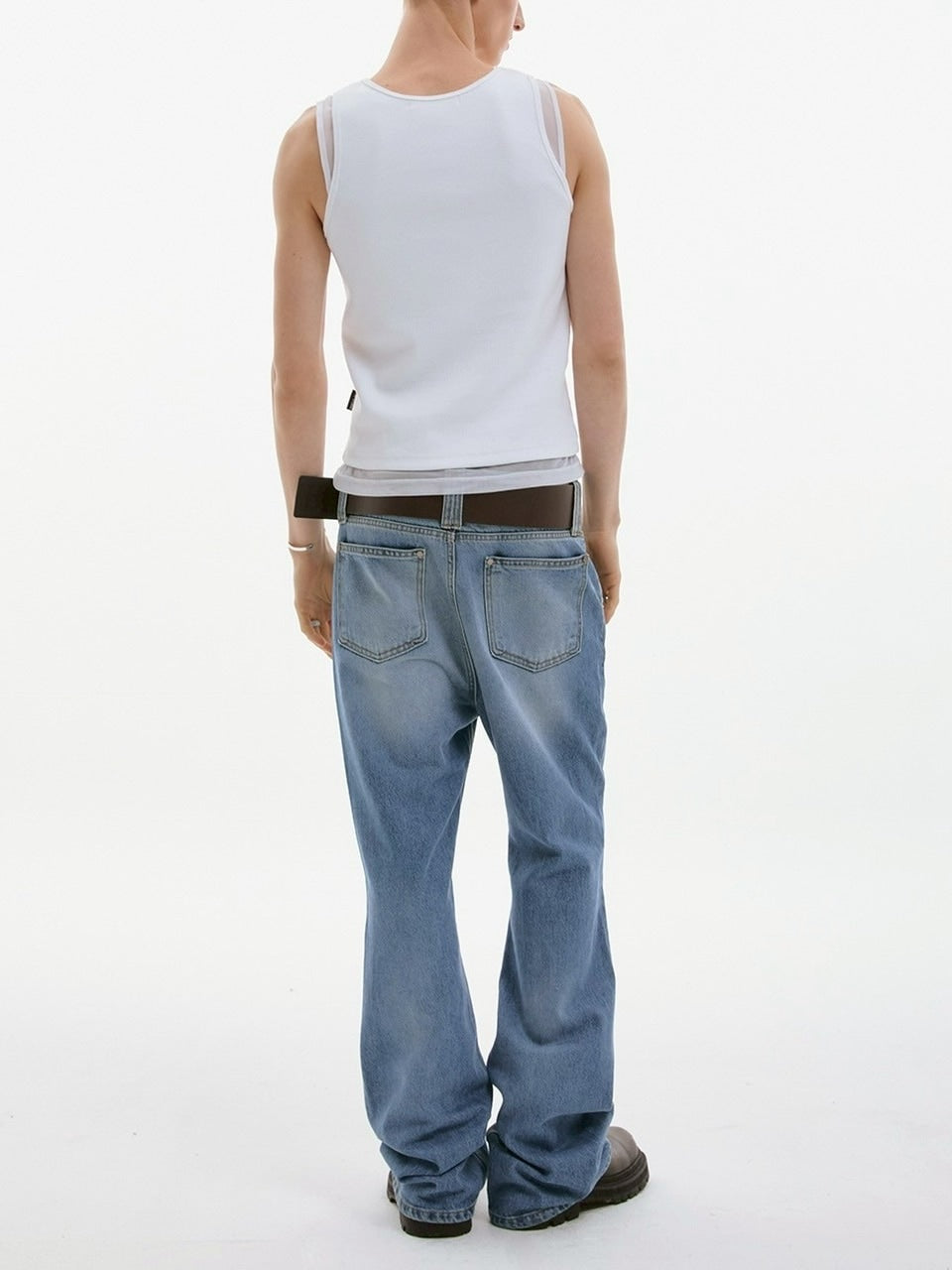 【ESC STUDIO】mesh layered sleeveless / 【イーエスシーステュディオ】メッシュレイヤードタンクトップ