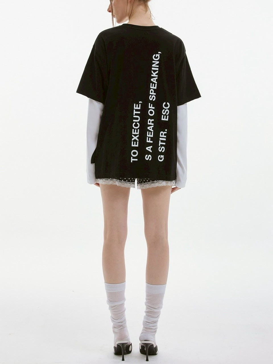 【ESC STUDIO】mega label t-shirt/ 【イーエスシーステュディオ】メガラベルロゴ半袖Tシャツ