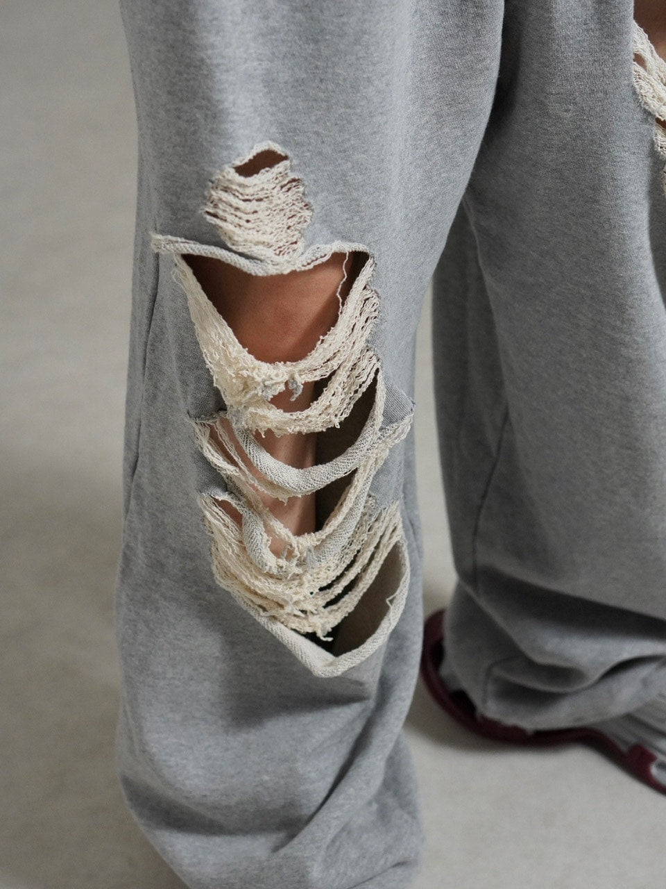 受注制【Chikashitsu +】full length crash sweat pants / 【チカシツプラス】フルレングスクラッシュスウェットパンツ (2color)