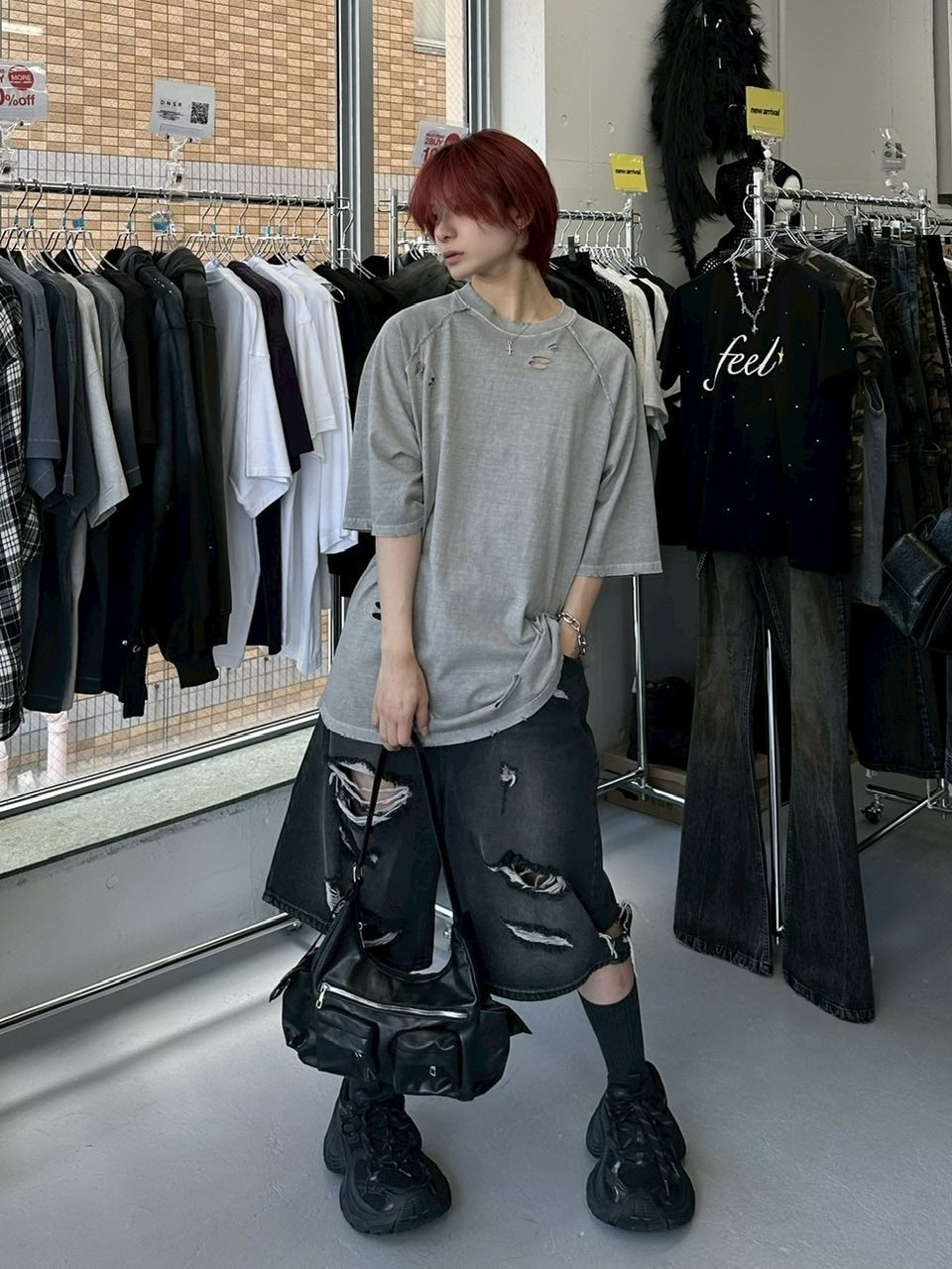 受注制【LUV CODE】pigment damage tee (2color)