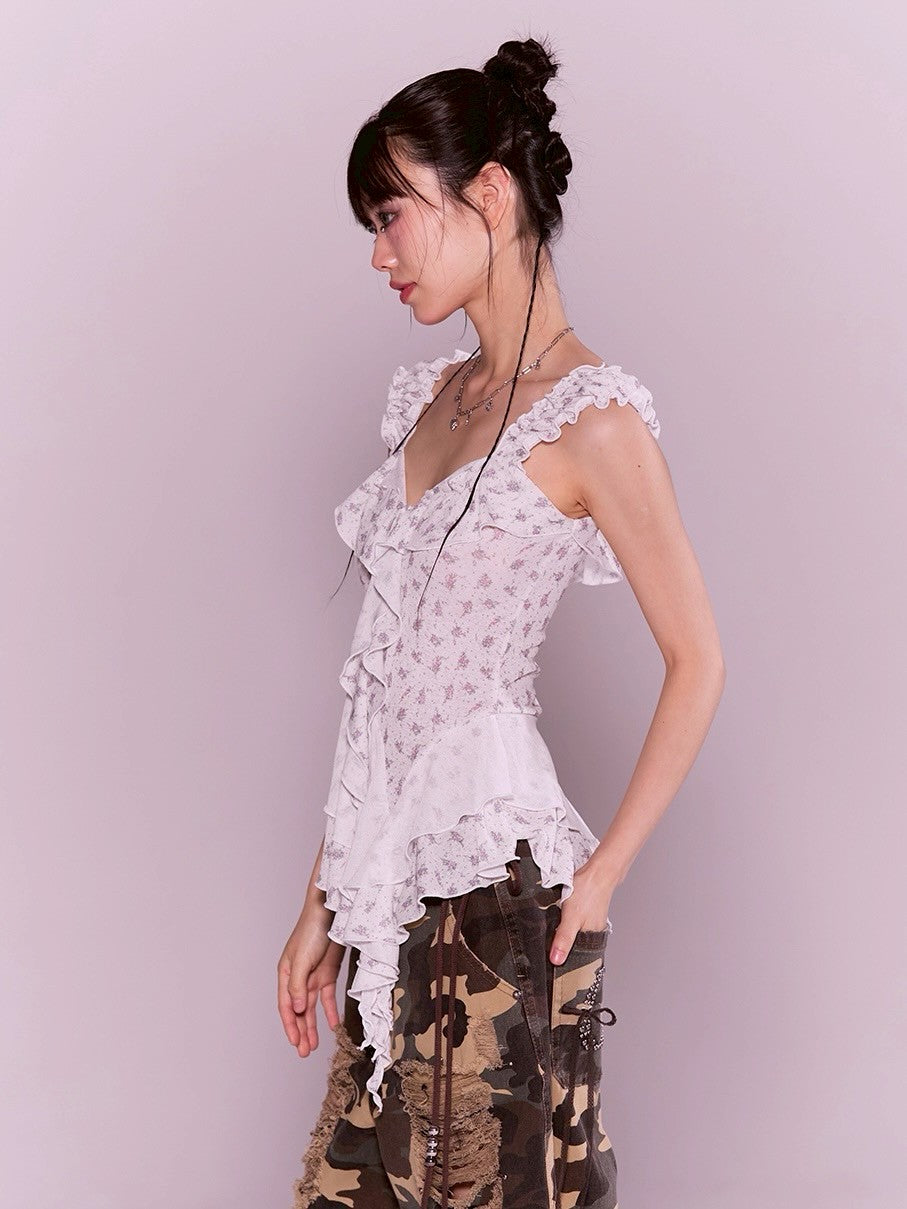 【CHERRYQUIRI】misty ruffle layered sleeveless