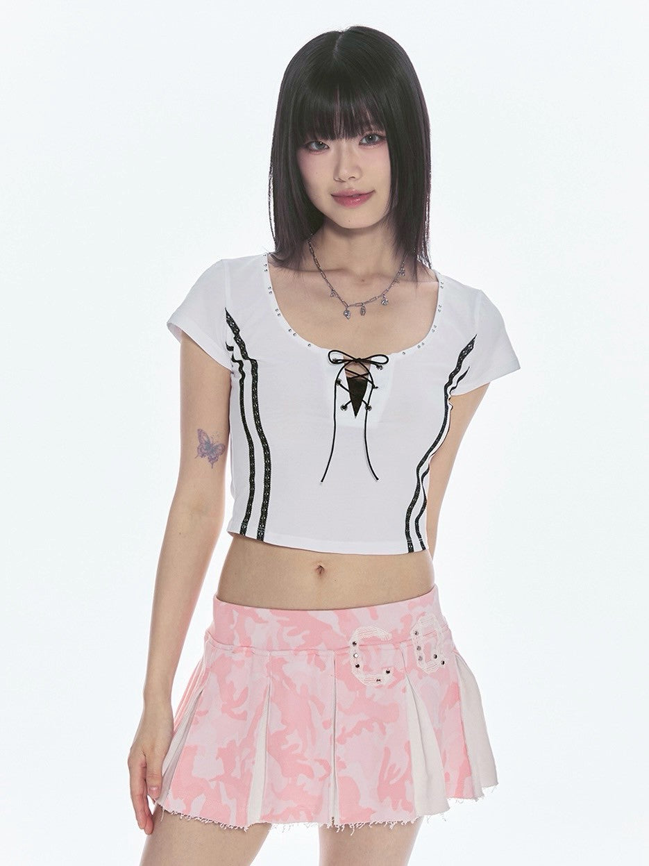 【CHERRYQUIRI】twin lace metalic tee