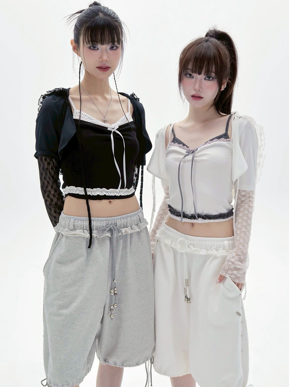 【CHERRYQUIRI】stud twinkle jogger bermuda pt