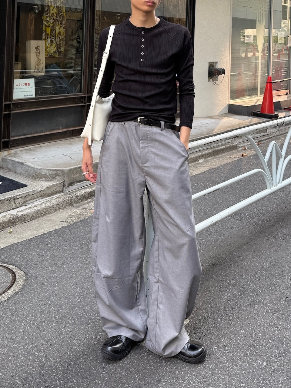 東京店WEB限定受注制【Chikashitsu +】snap rib henley neck tee