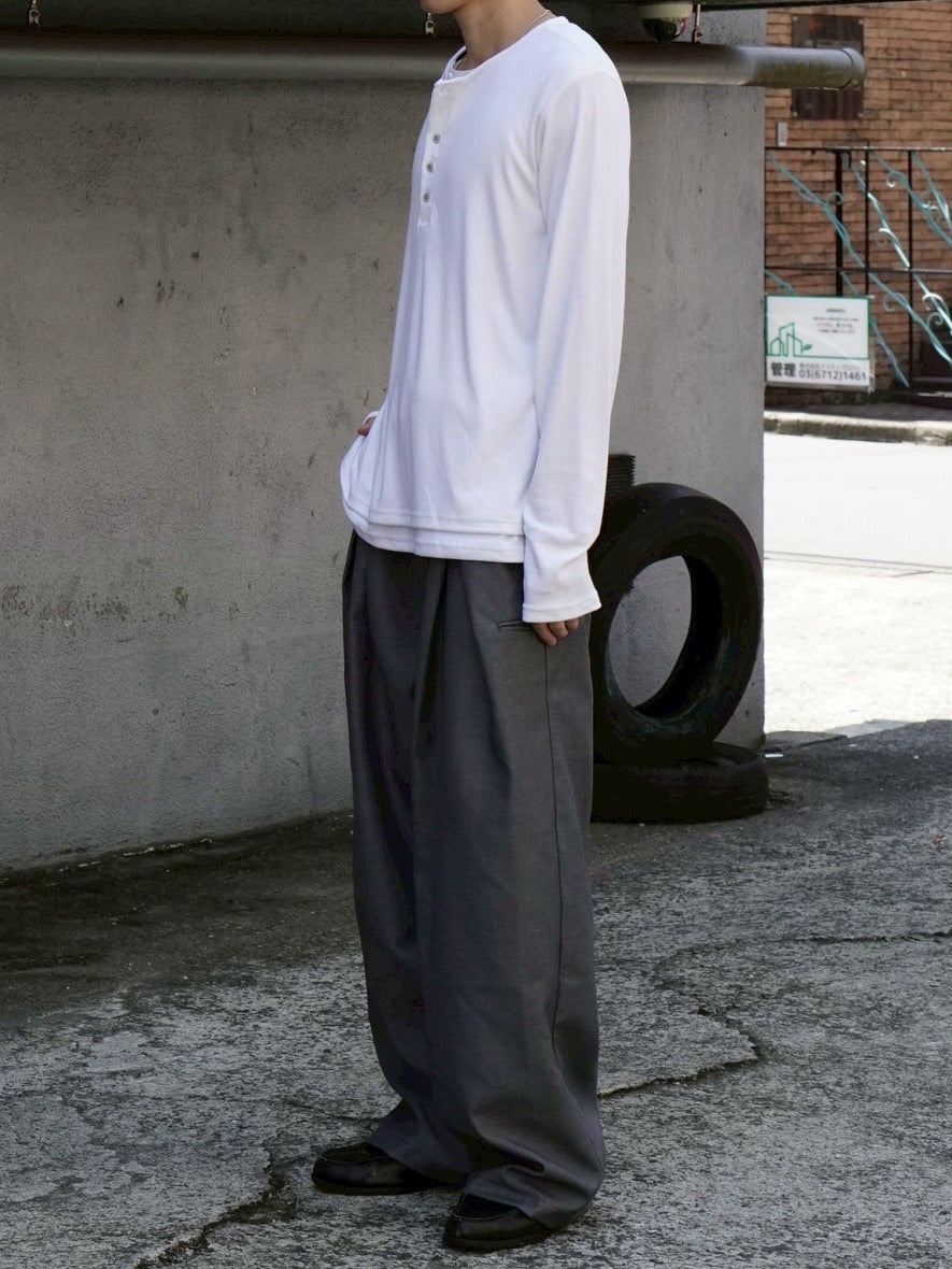 大阪店WEB限定【Chikashitsu +】layered henley neck long sleeve