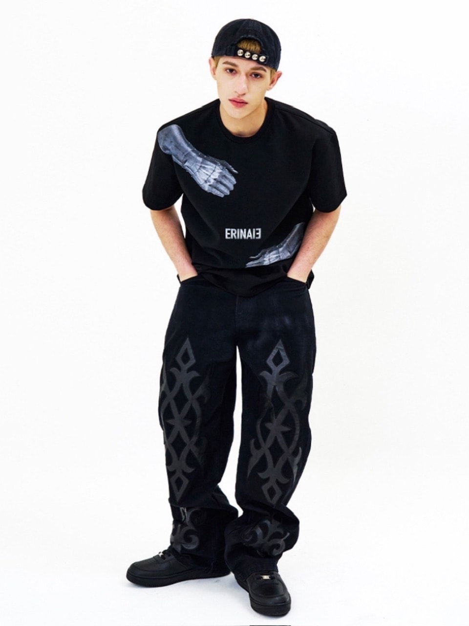 【E RIN AI E】DARK TRIBAL PARTY DENIM PANTS