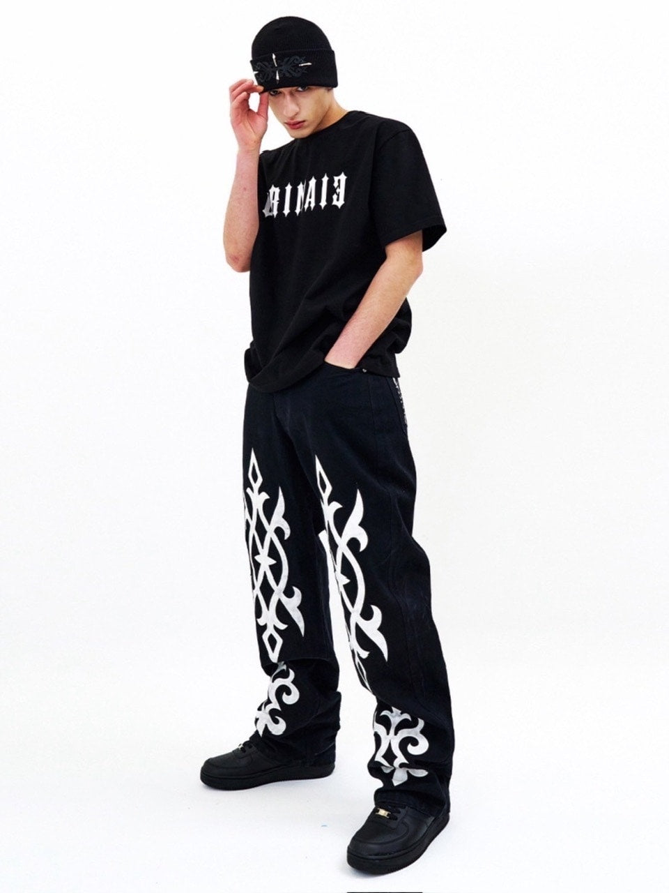 【E RIN AI E】METALLIC TRIBAL SHORT SLEEVE TEE