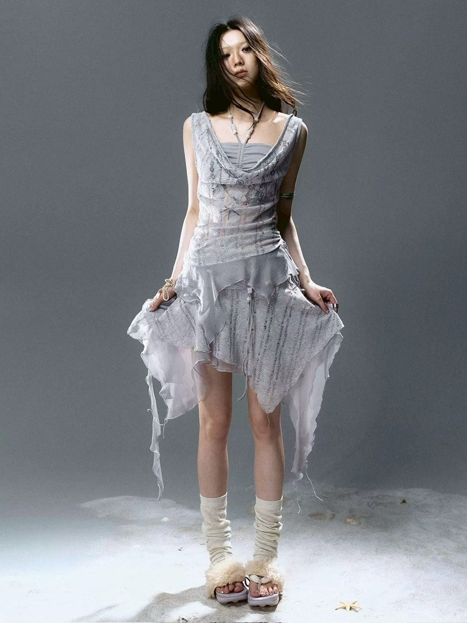 【Cest Nous】Beaded Top / 【セヌー】レイヤードフリルタンクトップ