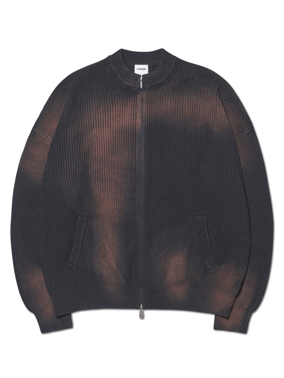 【NOMANUAL】SPRAY DYEING KNIT ZIP-UP