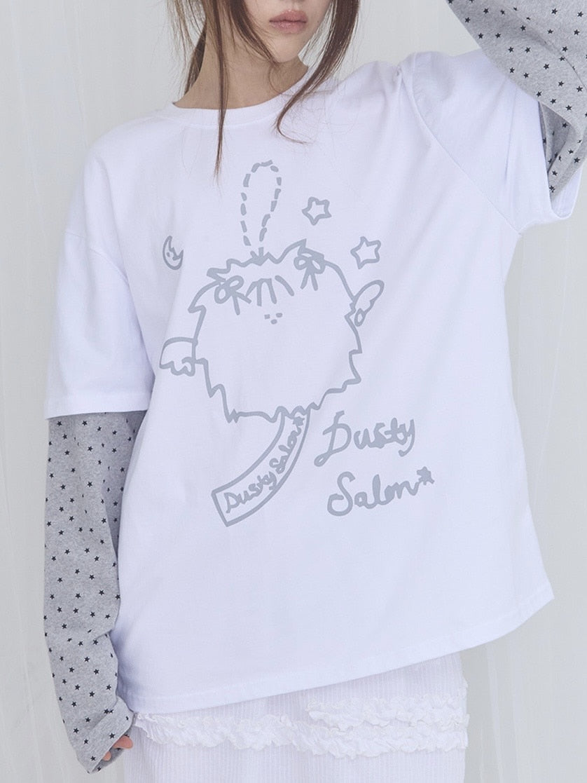 【FANCY X DUSTY】DUSTY CLUB LAYERED LONG SLEEVE / 【ファンシー X ダスティ】ダスティークラブレイヤード長袖Ｔシャツ