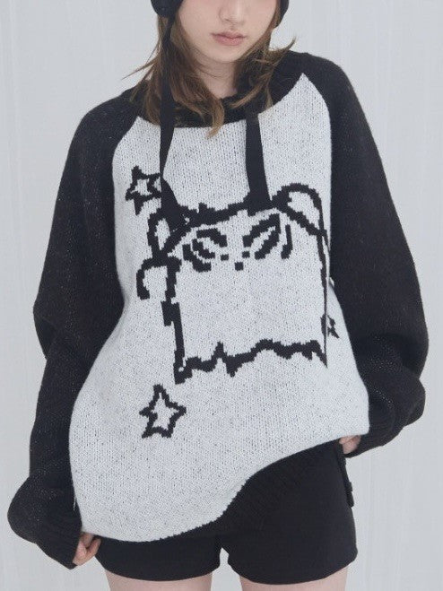 【FANCY X DUSTY】OVERFIT COLOR BLOCK PULLOVER KNIT / 【ファンシー X ダスティ】オーバーフィットカラーブロックプルオーバーニット