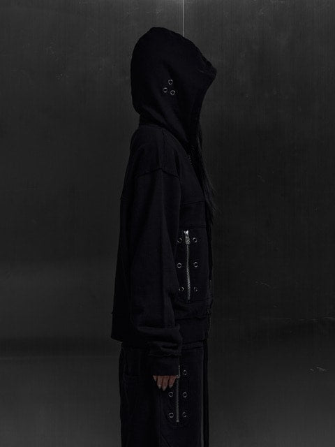 【Rosen Kreuz】EYELET EDGE Set-Up ZIP-UP HOODIE