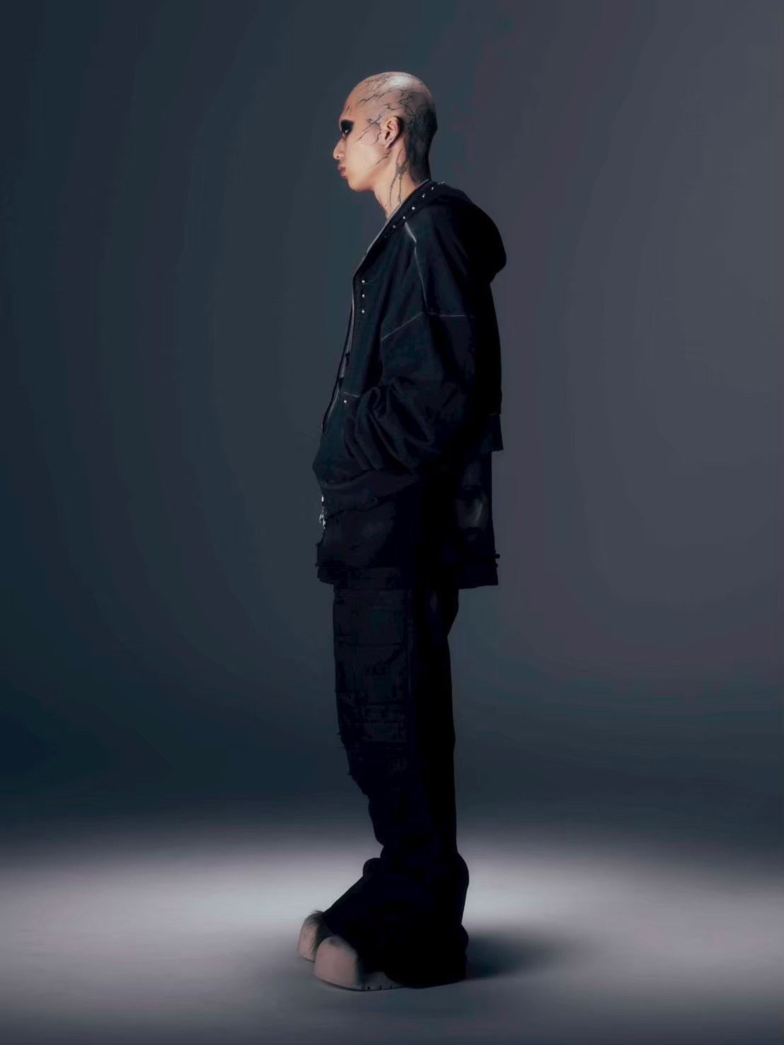 【DIG YOUR OWN GRAVE】COATING SLASH FLARE PANTS /【ディグユアオウングレイブ】コーティングダメージフレアパンツ