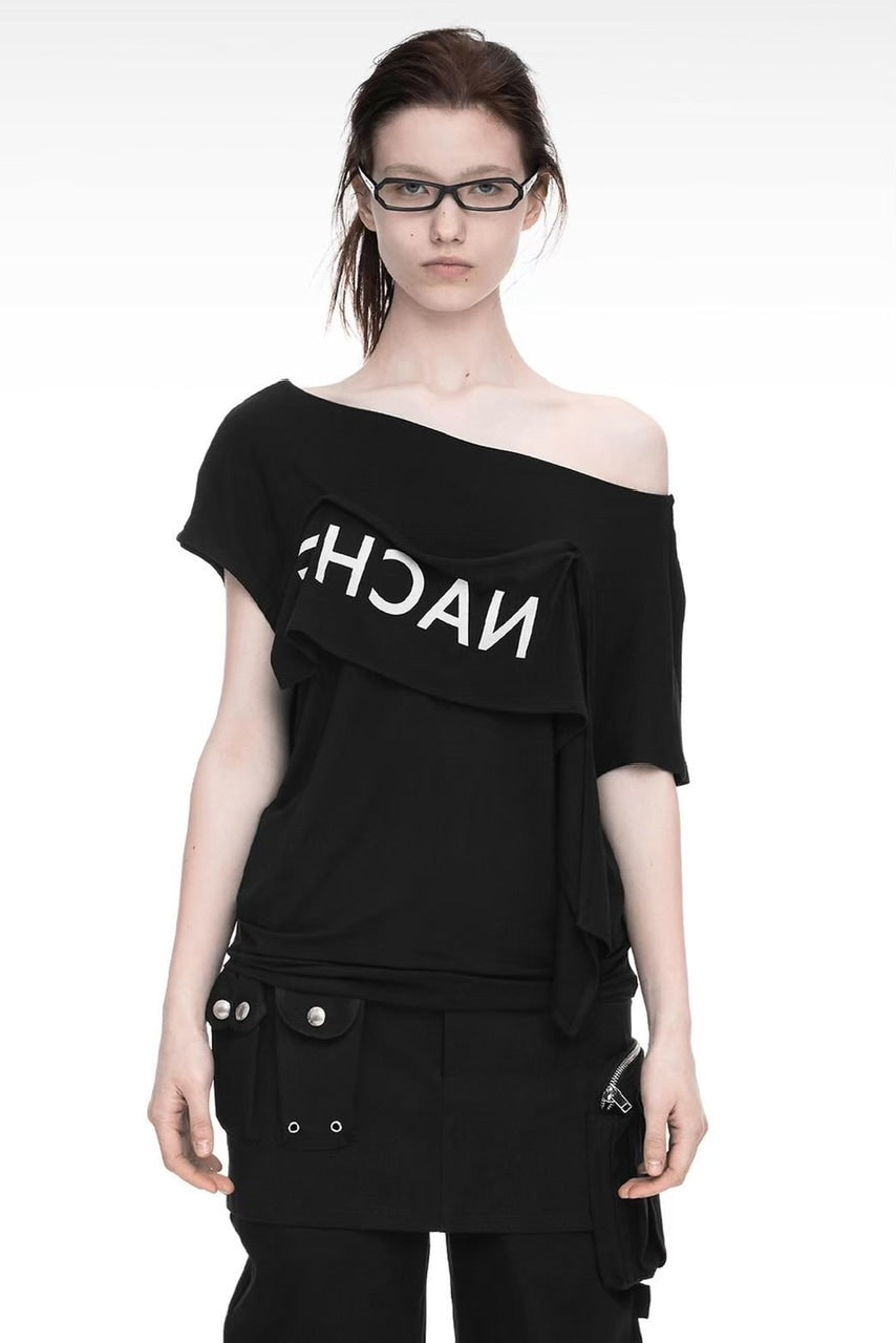 【NACHE】2-WAY PRINTED LOOSE T-SHIRT