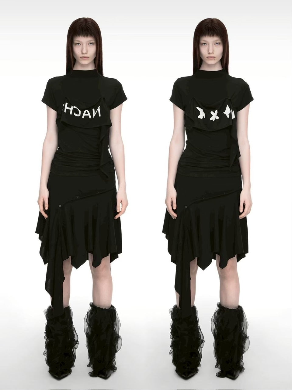 【NACHE】2-WAY PRINTED SLIM T-SHIRT