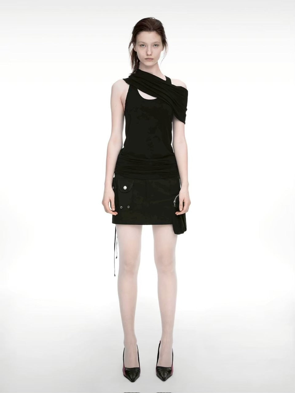 【NACHE】STRAP CARGO MINI SKIRT