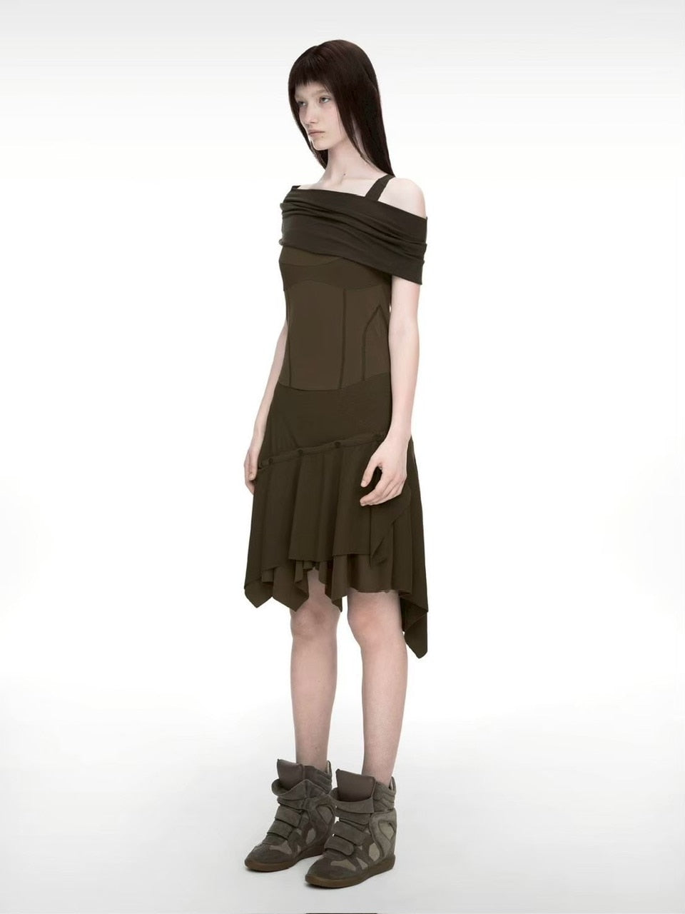 【NACHE】BUSTIER LAYERED DRESS