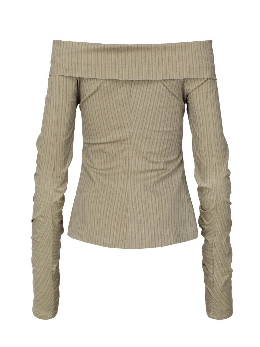 【NACHE】STRIPED OFF SHOULDER SHIRT