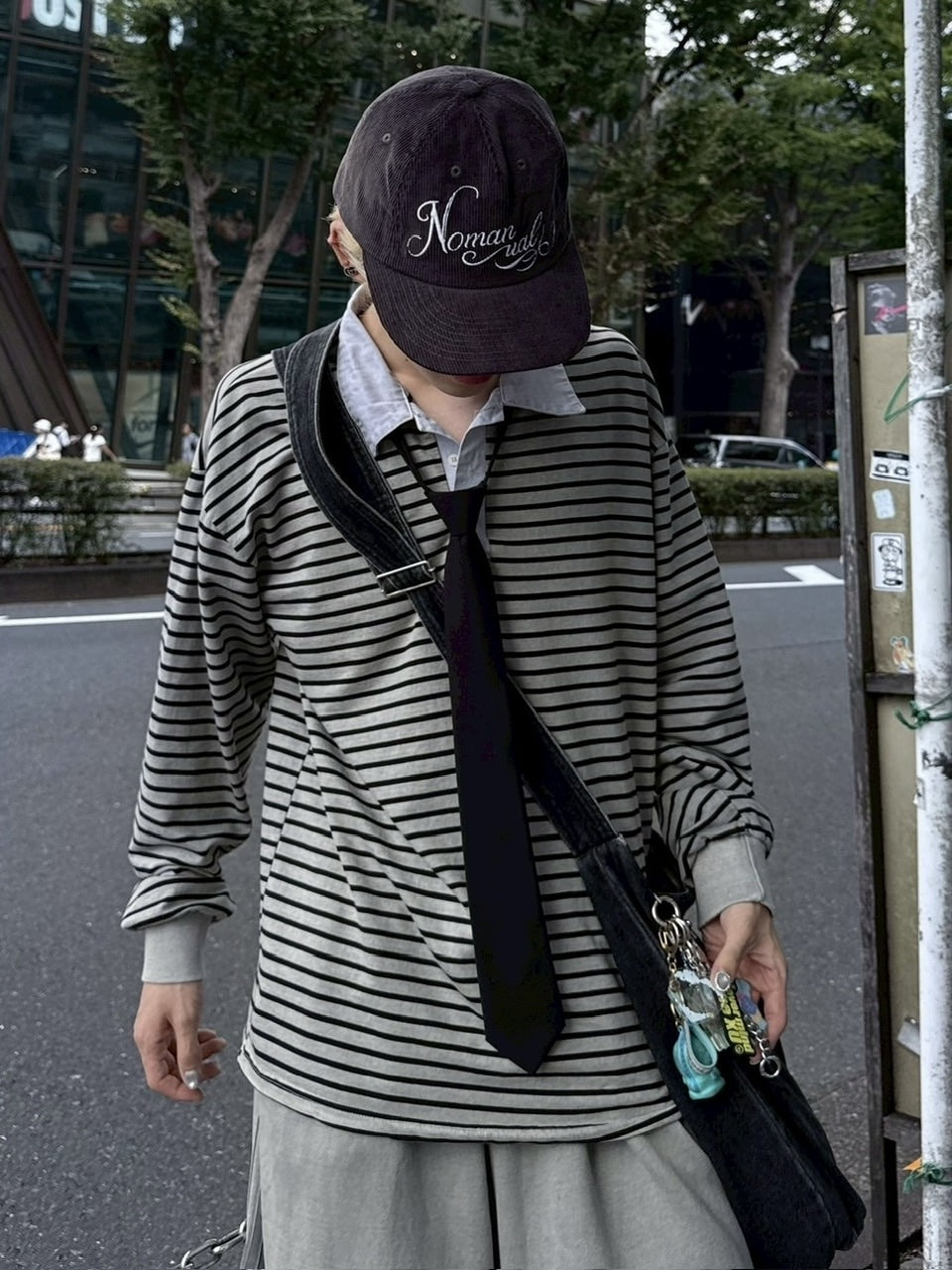 受注制【nmtc +】border long sleeve / 【エヌエムティーシープラス】襟付きボーダー長袖Tシャツ (2color)