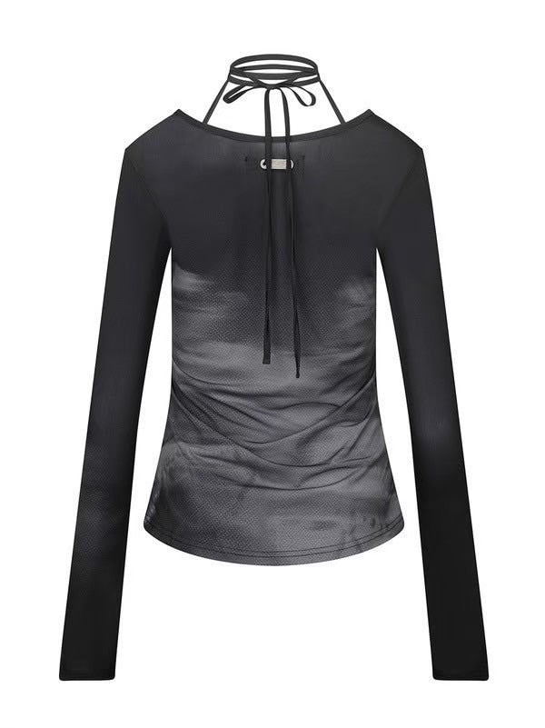 【NACHE】CUT-OUT SLIM FIT LONG SLEEVE