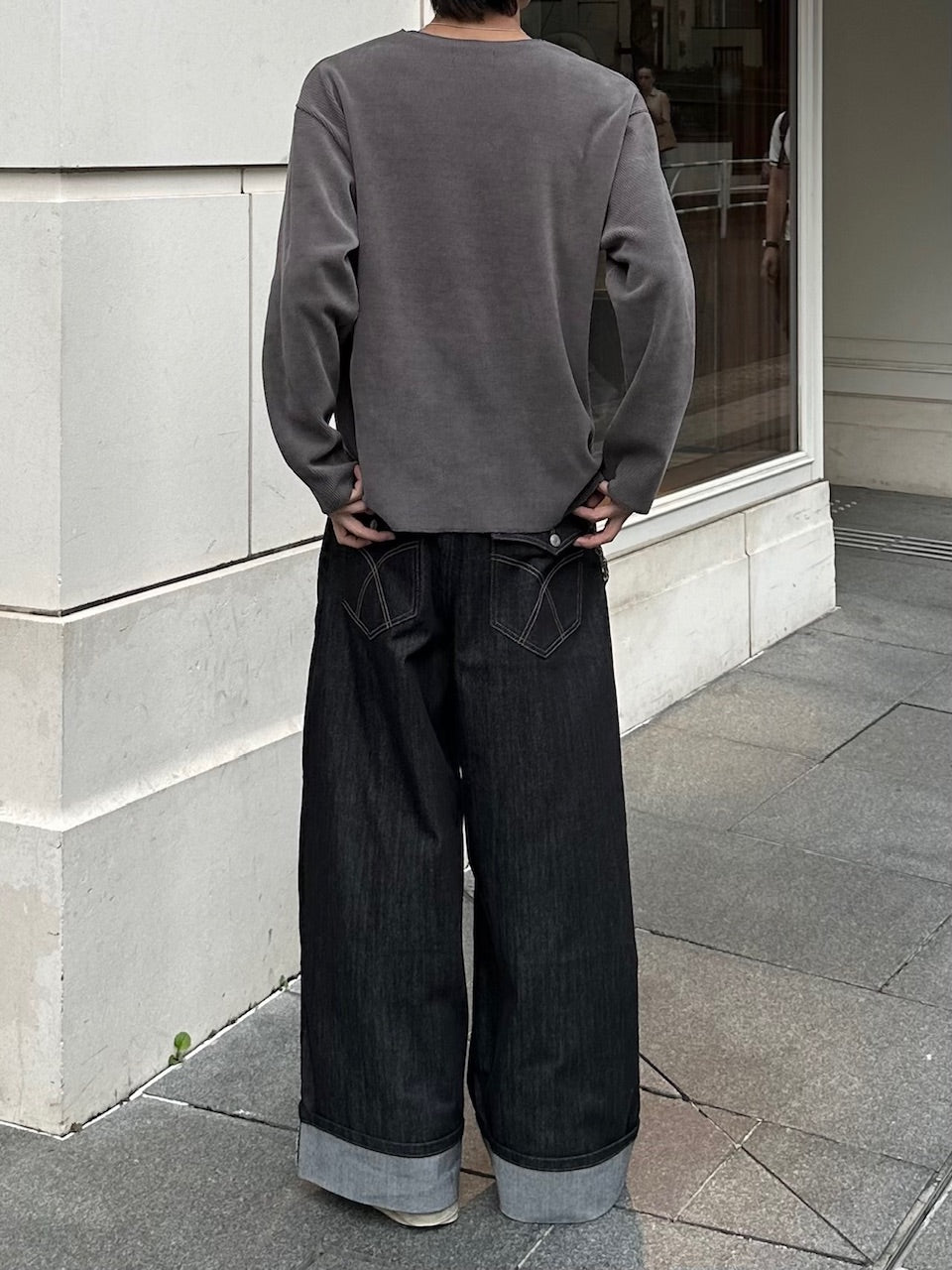 大阪店WEB限定受注制【Chikashitsu +】simple deck v neck knit / 【チカシツプラス】シンプルデッキブイネックニット (3color)