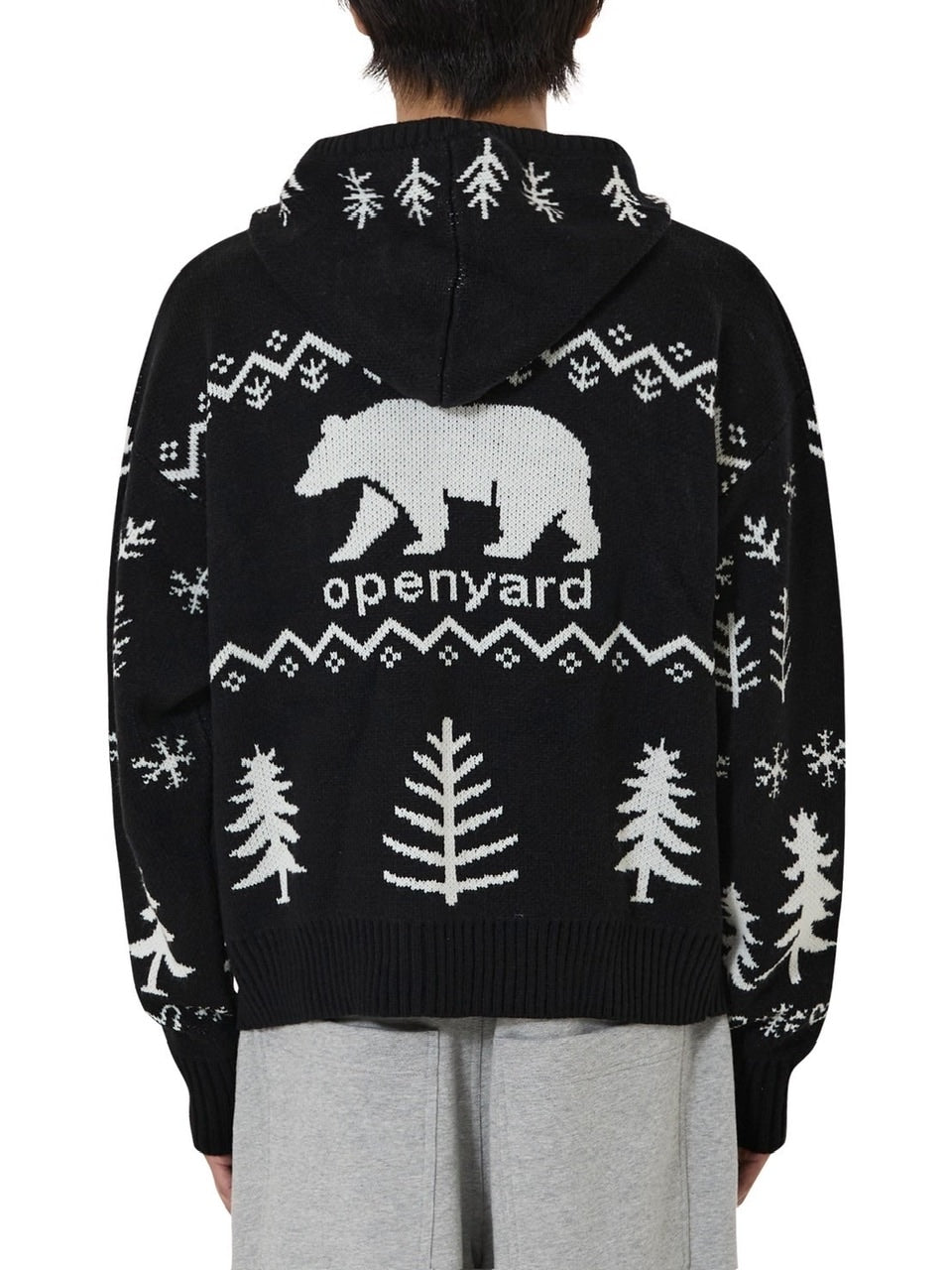 【OY】POLAR BEAR KNIT HOODIE ZIP UP