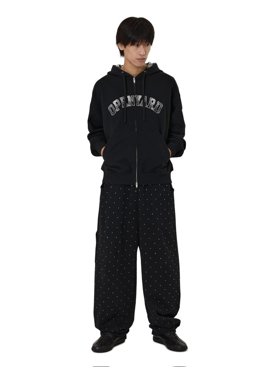 【OY】FLANNEL CHECK LOGO HOODIE ZIP UP