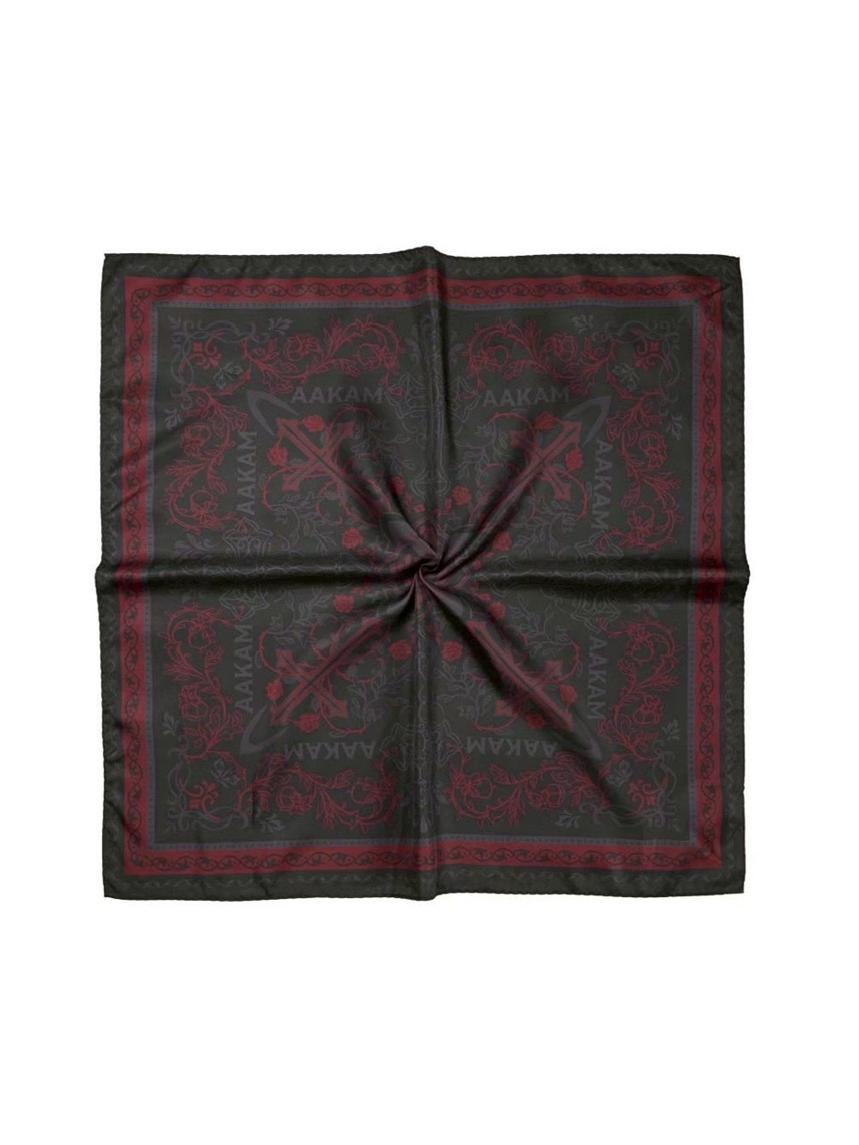【AAKAM】X-Cross Printed Scarf