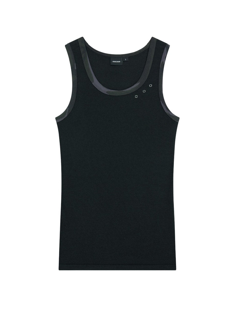 【AAKAM】Eyelet Contrast Camo Sleeveless