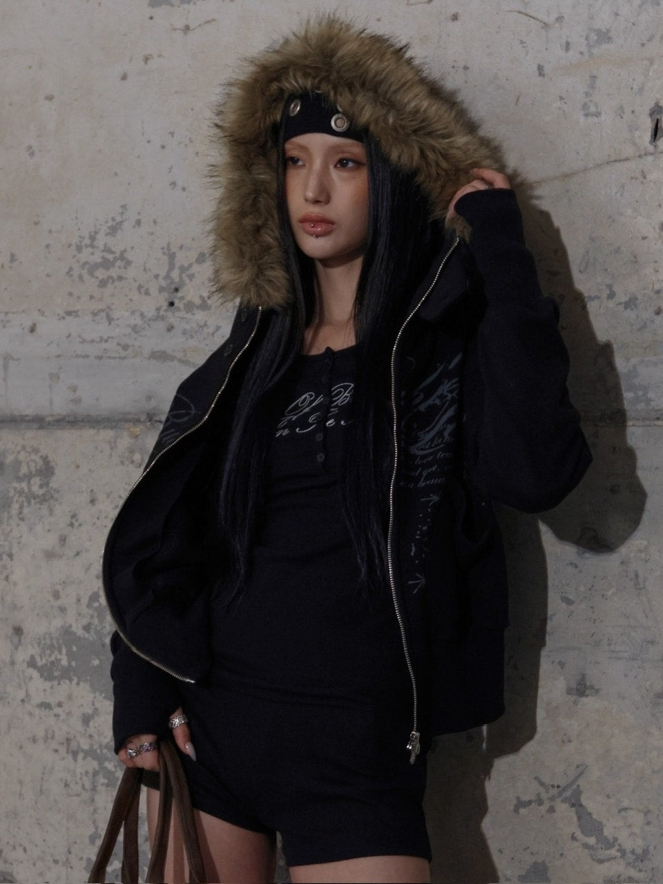 【FANCY CLUB】RUTHLESS FUR HOODED ZIP-UP / 【ファンシークラブ】ルースレスファージップアップパーカー